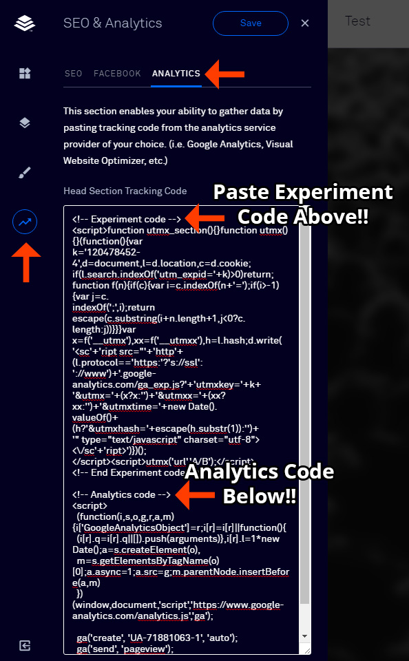 Add Google Experiment Code To LeadPages